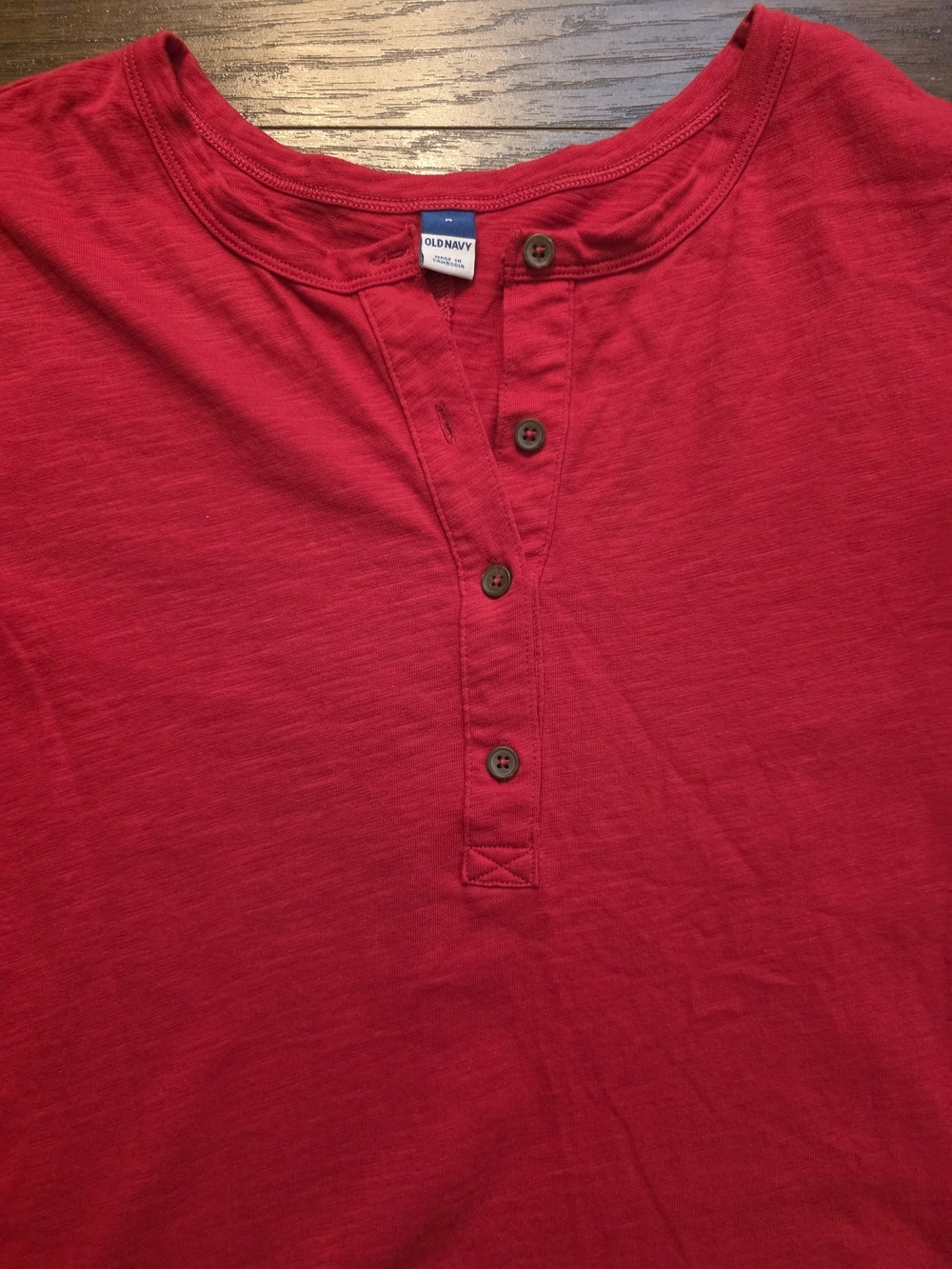 Old Navy Red Button-Front Top - Picture 2 of 5